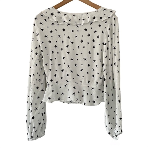Free People Star Printed Wrap Top Small - Picture 6 of 8